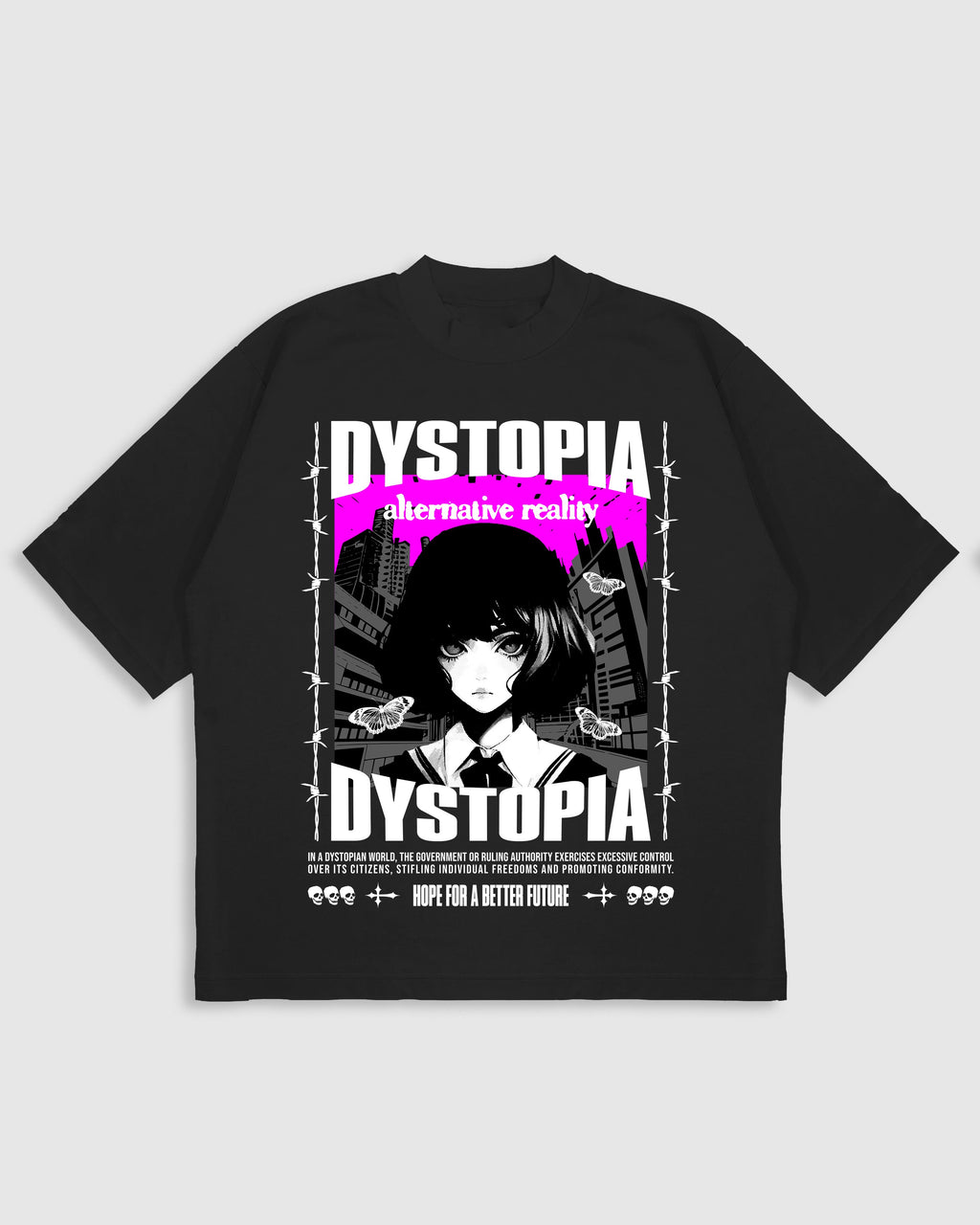 Dystopia Alternative Reality Oversized Tshirt for Men and Women
